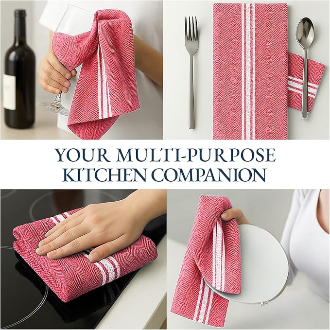 LANE LINEN Dish Drying Towels 100% Cotton Absorbent Lint-Free 6 Pack - Image 8
