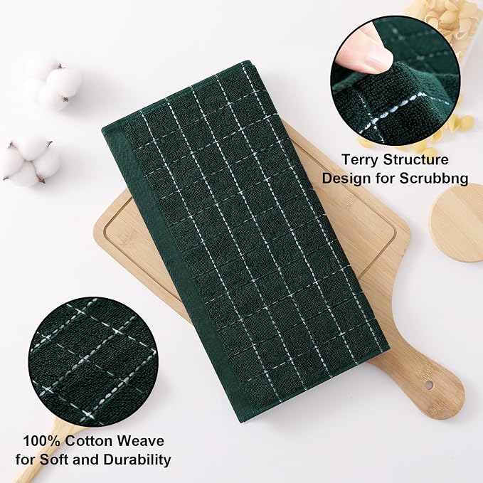Homaxy 100% Cotton Terry Kitchen Dish Cloths, 6 Pack - Image 2