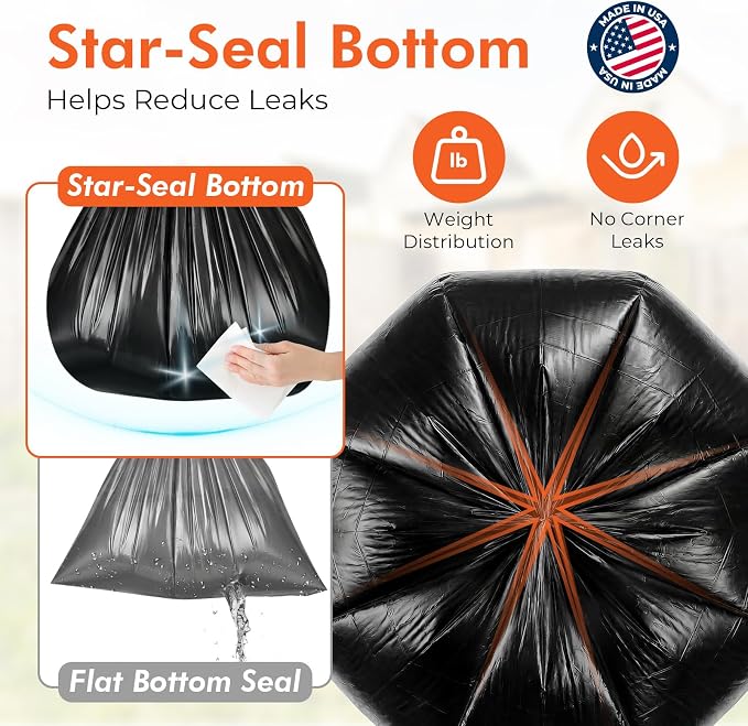 Delxo 55-60 Gallon Trash Bags, 40×54'' Large Black Garbage Bags | - Image 3