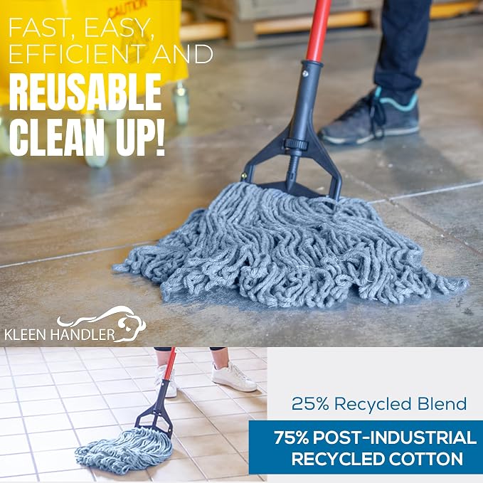 KLEEN HANDLER Heavy Duty Commercial Loop End Mop Head Replacement, 24 Pack - Image 5