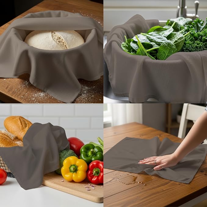 Flour Sack Dish Towels for Kitchen Set of 6 100% Cotton Bread Dough Proofing - Image 5
