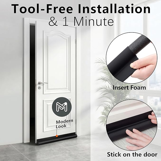 HomeProtect 32 inch Door Draft Stoppers, Adjustable Door Bottom Seals Keep Cold - Image 5