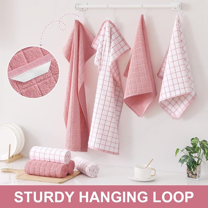Homaxy Large Premium Cotton Kitchen Towels 16"x 28", 8 Pack - Image 6