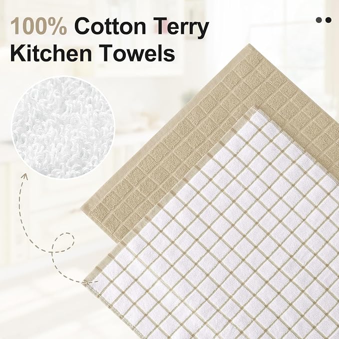 Homaxy Premium Cotton Kitchen Dish Cloths 12"x 12", 12 Pack - Image 3