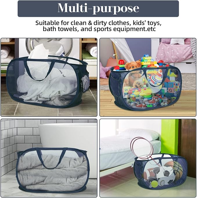 4 Pack Collapsible Laundry Baskets, Foldable Laundry Basket - Image 7