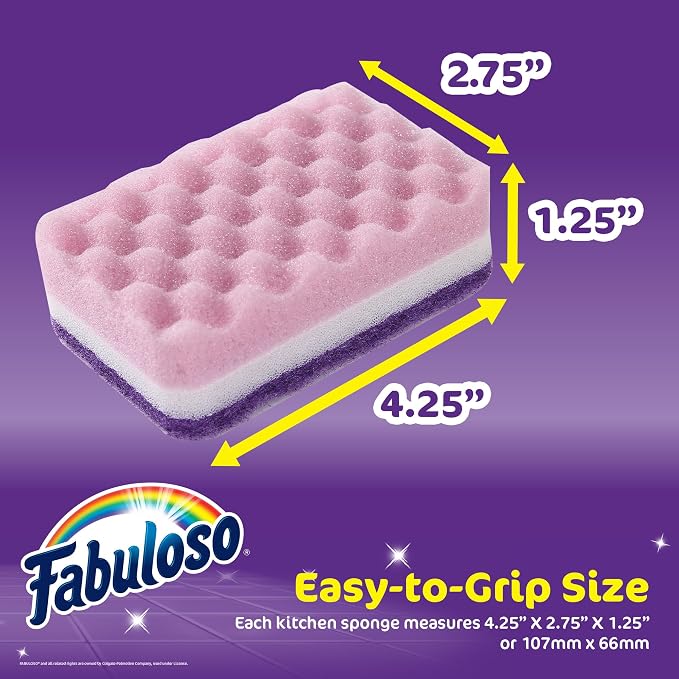 Fabuloso Scratch-Free Kitchen Dish Sponges, safe on nonstick cookware - Image 5