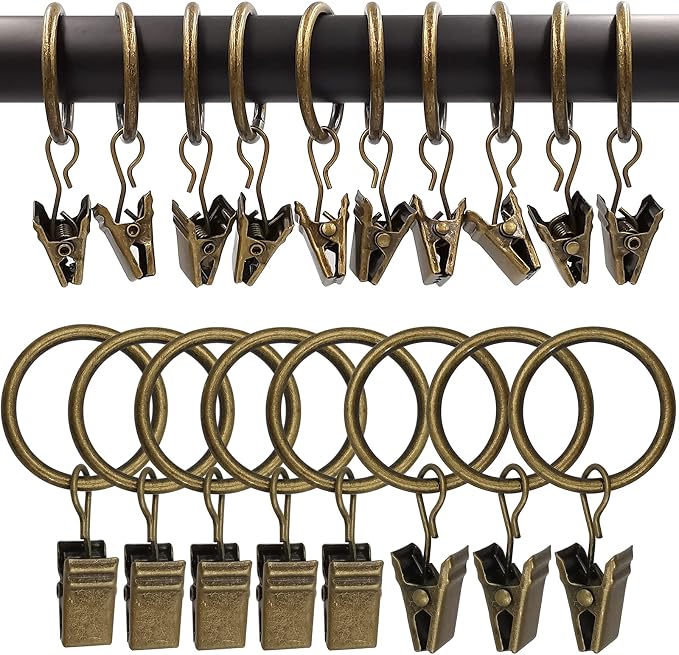 100 Pack Metal Curtain Rings by AMZSEVEN