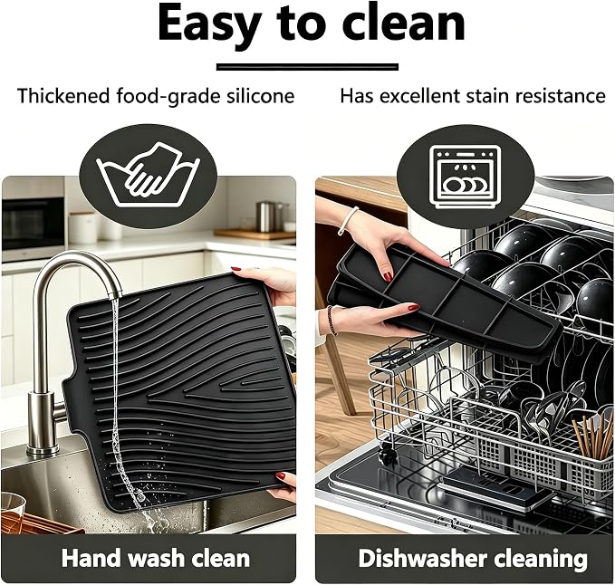 Silicone Dish Drying Mat, 15.7"*13 "Dish Drying Pad, kitchen accessories - Image 6