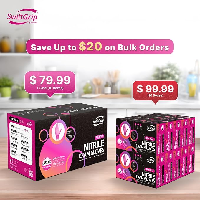 SwiftGrip Powder-Free Nitrile Gloves, Disposable Nitrile Gloves, Latex-Free - Image 2