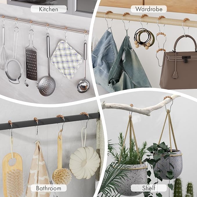 Shower Curtain Hooks, Decorative Shower Curtain Hooks, Amber Shower Curtain - Image 8
