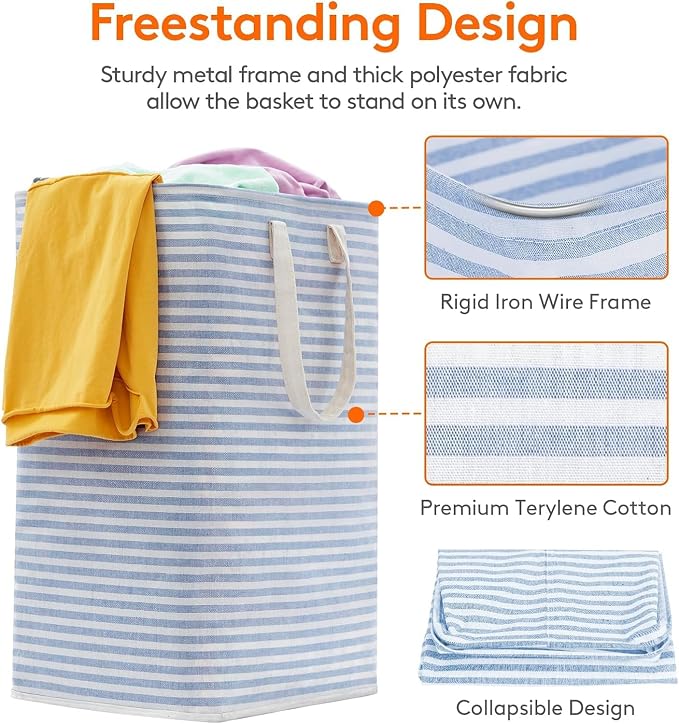 Lifewit 3 Pack Laundry Basket 80L Each, Collapsible Clothes Hamper - Image 2