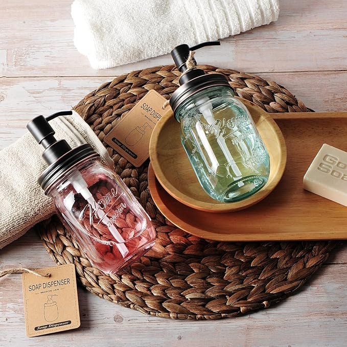 Amolliar Mason Jar Liquid Soap Dispenser, 16OZ Lotion Dispenser ORB 1 Pack | - Image 7