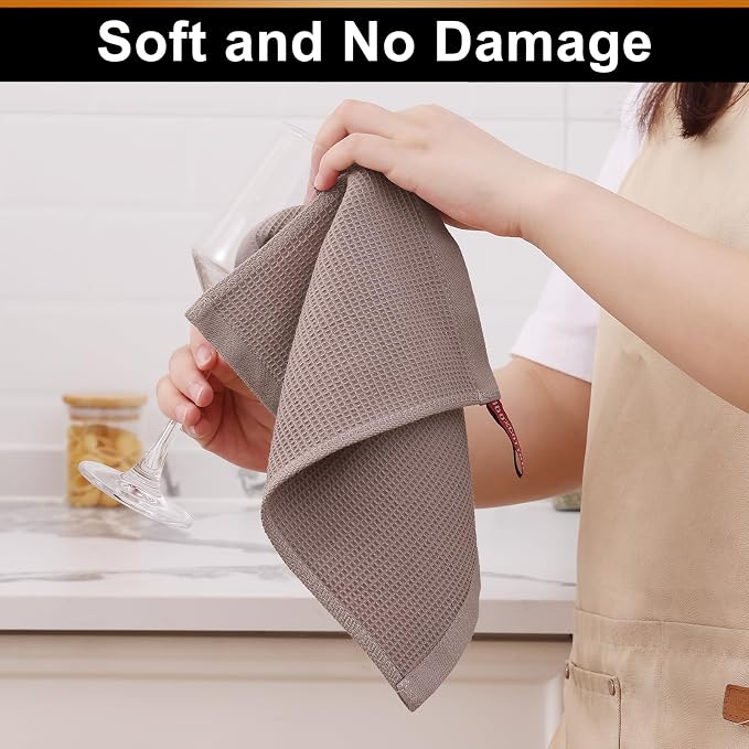 Homaxy 100% Cotton Waffle Weave Dish Cloths, 6 Pack - Image 4