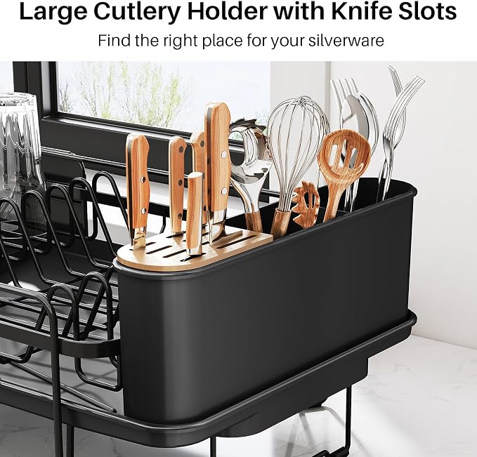SNTD Large Dish Drying Rack for Kitchen Counter, Expandable, Adjustable Length - Image 9