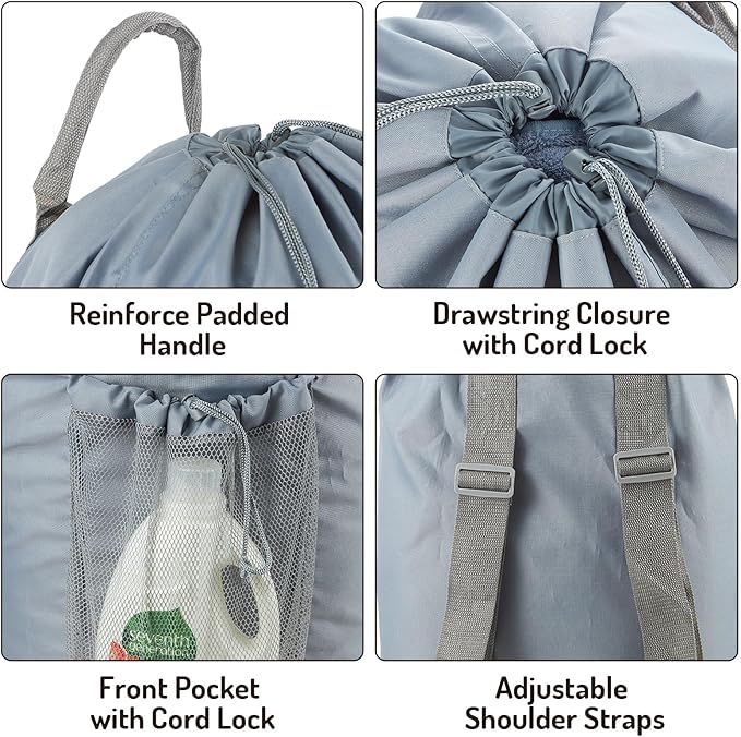 Seiritex Backpack Laundry Bag, Large Laundry Backpack - Image 3