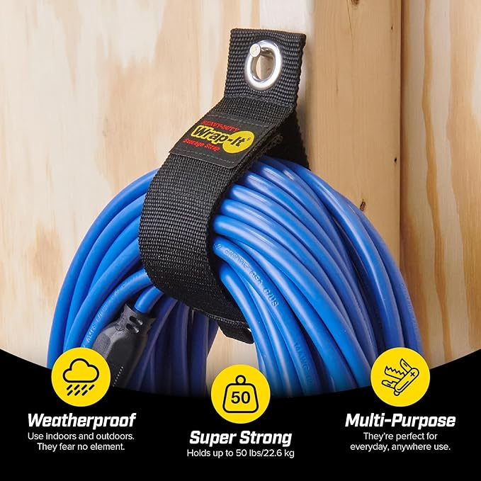 Heavy-Duty Wrap-It Storage Straps, 17-inch | Extension Cord Organizer, Cord - Image 2