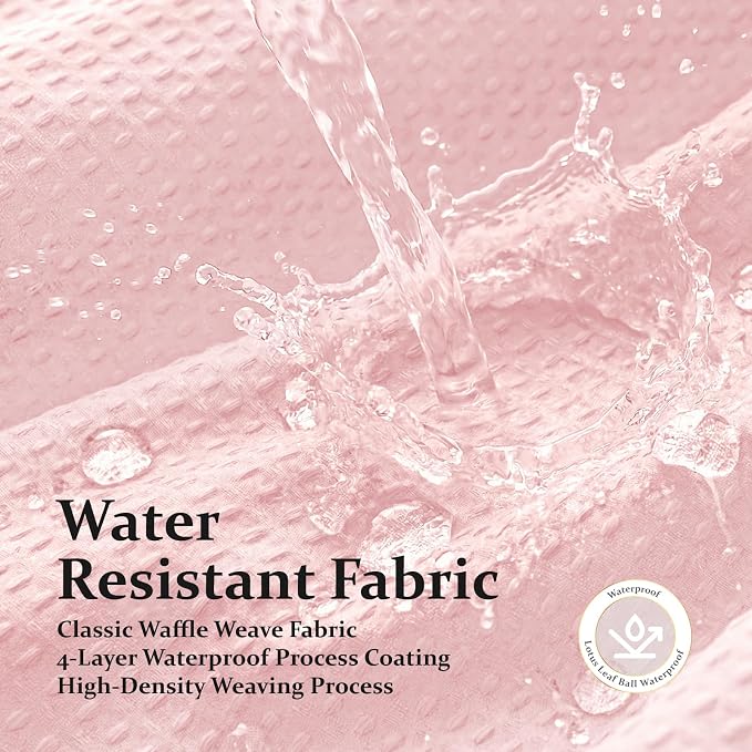 Dynamene Stall Waffle Shower Curtain 256 GSM Heavy Fabric 60x72 Pink - Image 8