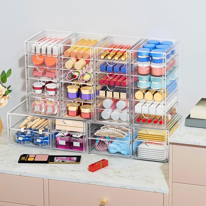 4-Pack 22-Drawer Acrylic Storage & Makeup Organizer - Image 2