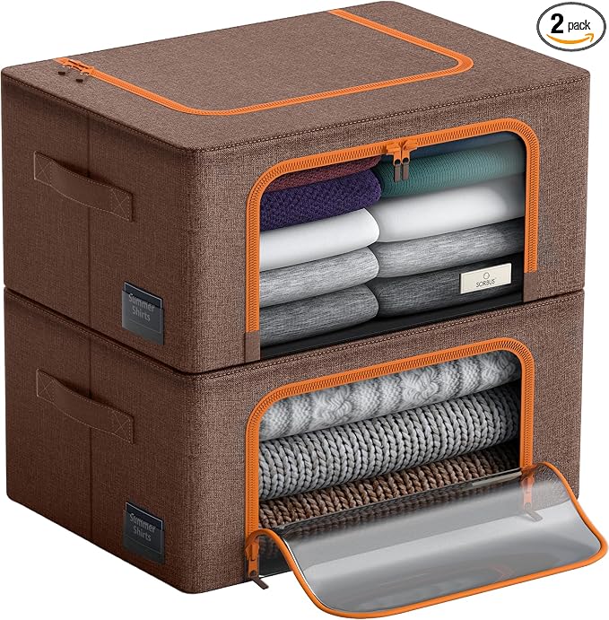 Sorbus® Storage Bins Boxes, Foldable Stackable Container Organizer Basket Set by Sorbus