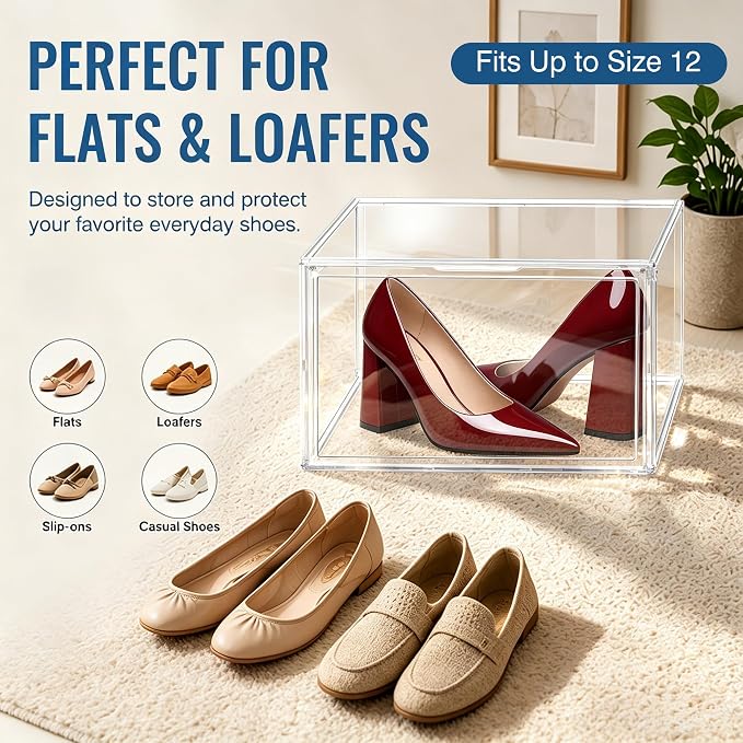 Low Profile Acrylic Shoe Storage Box - Image 3