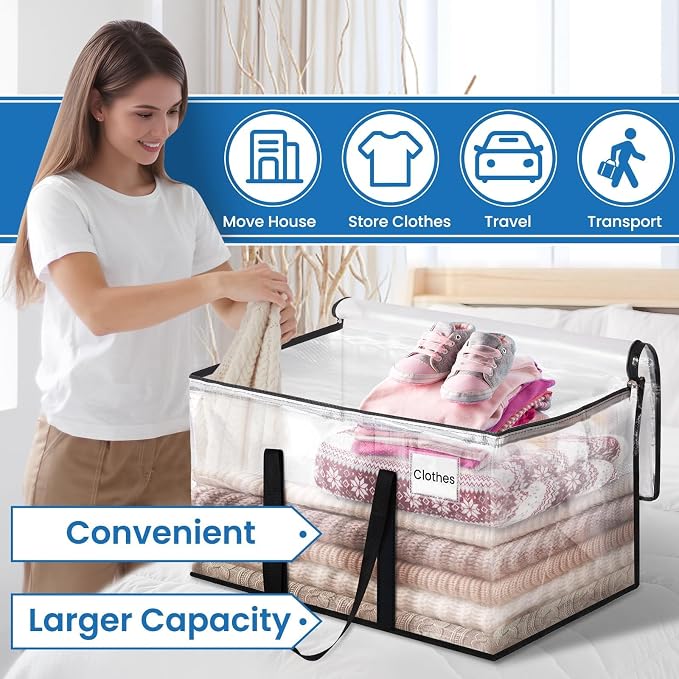 RoomHacks Moving Bags, Heavy Duty Large Storage Bags, 4 Pack, Foldable Storage - Image 4