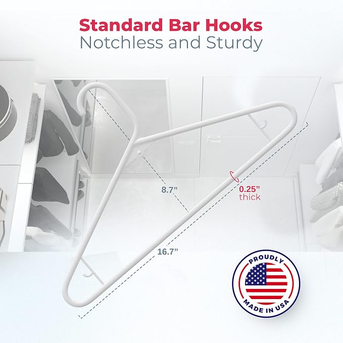 Plastic Hangers 15 Pack – Made in the USA – 6lb Capacity Standard Clothes - Image 2