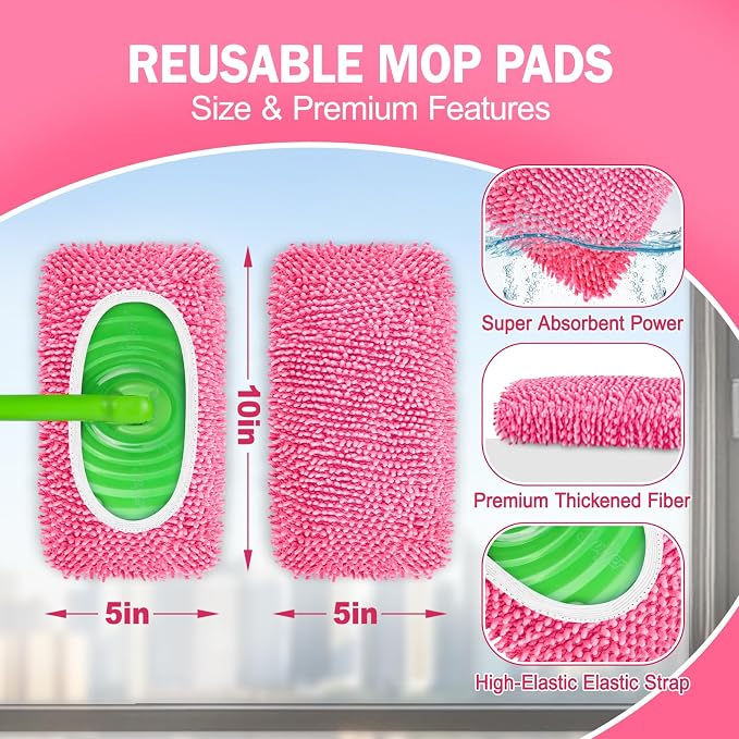 6 Pack Reusable Mop Pads Compatible - Image 3
