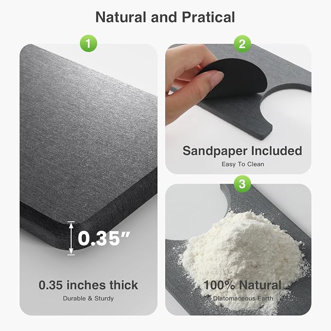 Premium Stone Faucet Mat for Kitchen Sink, Sink Splash Guard Tray for Prevents - Image 4