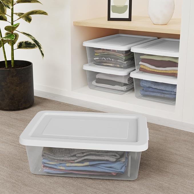 Sterilite Storage Box Stackable Tote, 12 Quart, 30 Pack - Image 4