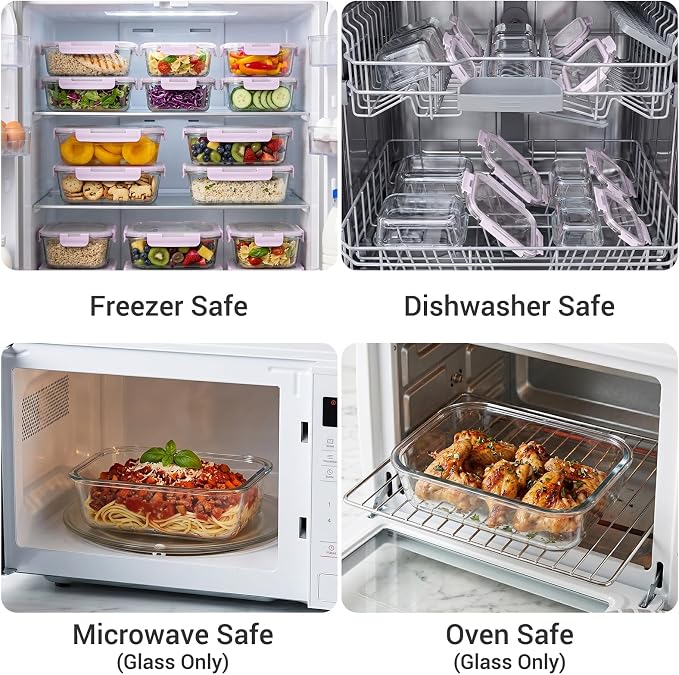 10 Sets 36 oz & 12 oz Glass Food Storage Containers - Image 5