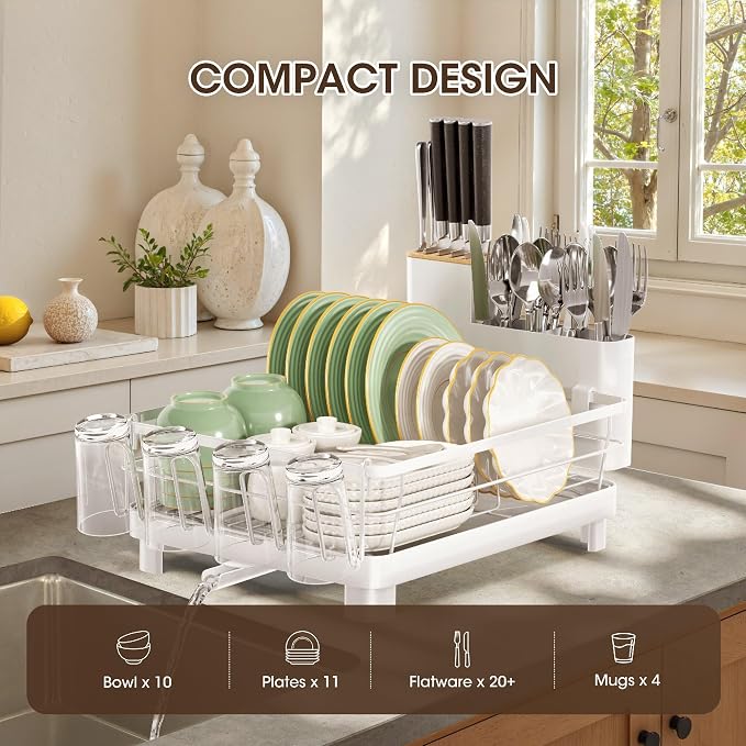 Runnatal Dish Drying Rack with Drainboard - Image 3