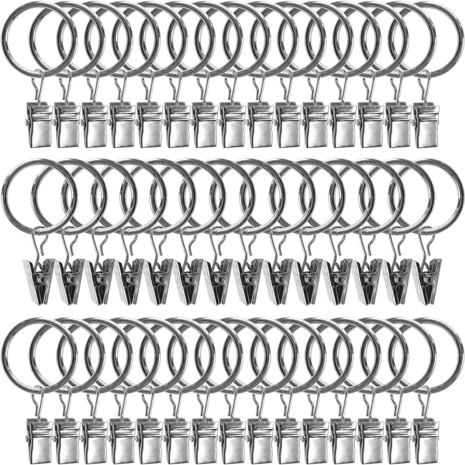 44 Pack Metal Curtain Rings by AMZSEVEN