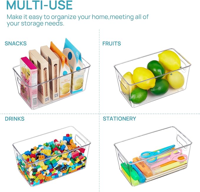 Vtopmart 6 Pack Clear Storage Bins, Pantry Storage Bins - Image 7