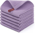 Homaxy 100% Cotton Waffle Weave Kitchen Dish Cloths 6-Pack, Lavender | 12 x 12 by Homaxy