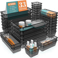 33 PCS Plastic Drawer Organizers Set, 4 Size Desk Drawer Organizer Trays | 4 by StorMiracle