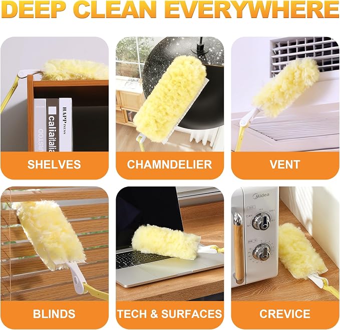JOYMOOP Scented Telescopic Duster kit, 3FT Extendable Handle + 48 Yellow Refills - Image 6