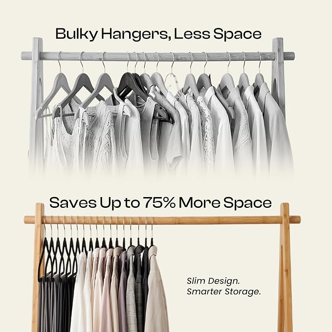 Utopia Home Velvet Hangers, 30 Pack | Luxury Non-Slip Slim Pant & Coat Hangers - Image 3