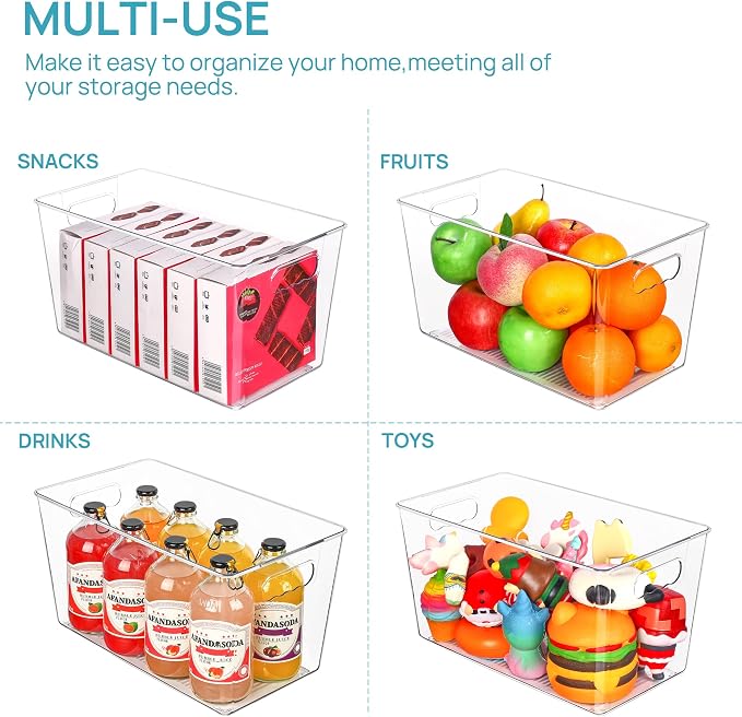 Vtopmart 6 Pack Clear Storage Bins, Pantry Storage Bins - Image 5