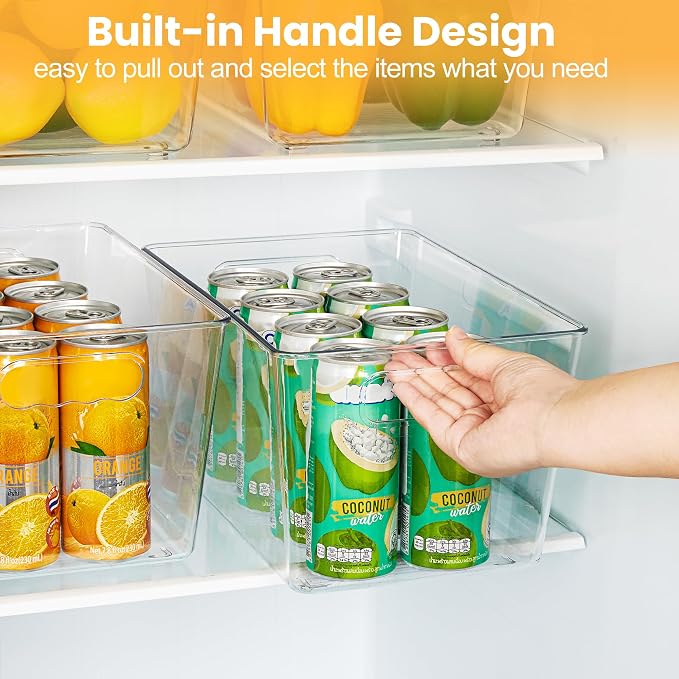 YIHONG 6 Pack Clear Storage Bins, Pantry Organizer Bins - Image 5