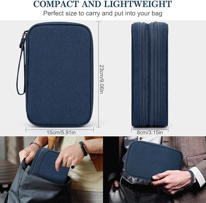 FYY Electronic Organizer, Travel Tech Pouch Bag, Waterproof, Double Layers - Image 2