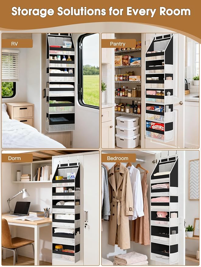 Over the Door Organizer, Heavy-Duty 6-Shelf Hanging Storage - Image 6