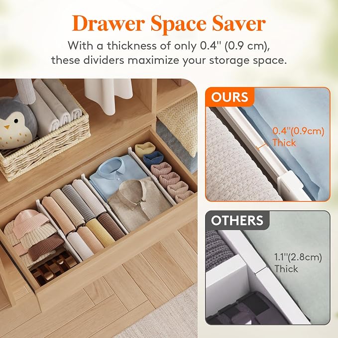Lifewit 14 Pack 4" High Drawer Divider, Adjustable Drawer Organizer Clothes | - Image 7