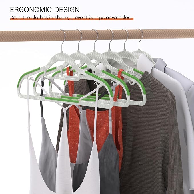 60 Pack Heavy Duty Plastic Hangers, Non Slip Clothes Hangers - Image 8
