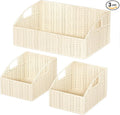 Pantry Baskets for Organizing, Wicker Storage Basket Beige by Ollieroo