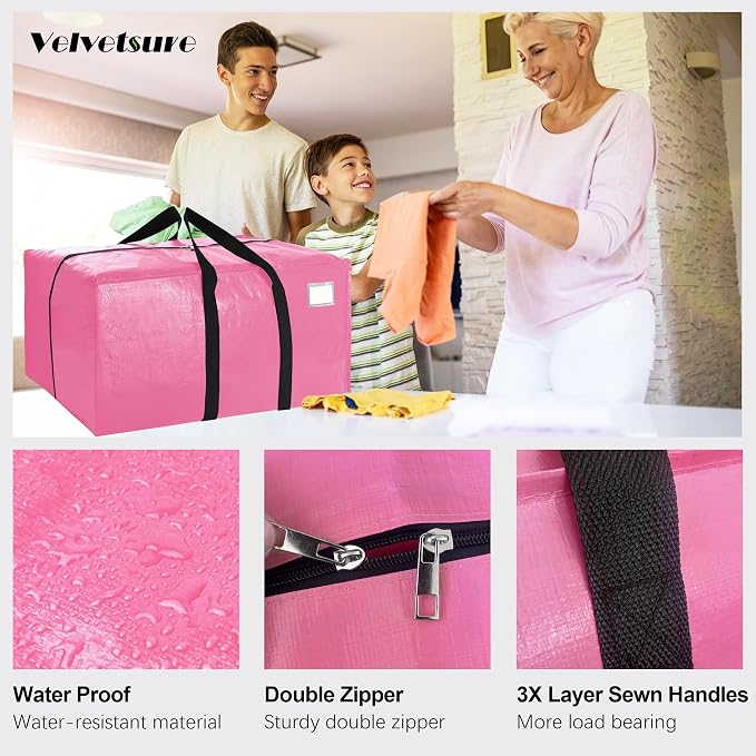 VELVETSURE 12 Pack Heavy Duty Large Moving Bags W/Backpack Straps - Image 3