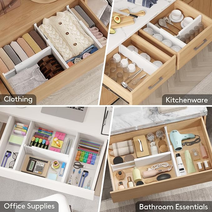 Lifewit 6" Tall Upgrade Drawer Dividers, Adjustable Deep Drawer Organizer | - Image 8