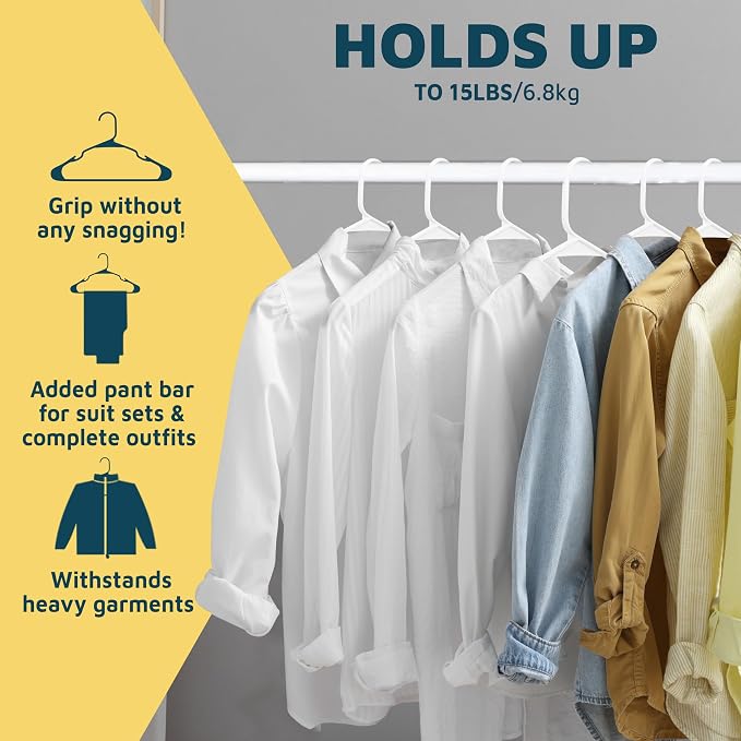 Lifemaster Plastic Clothes Hangers – Heavy Duty Hanger Set, - Image 11
