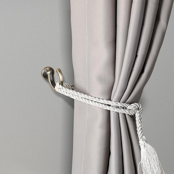 DeSS 2 Pack Curtain Holdbacks Curtain Tiebacks Hooks Wall Mounted Curtain Hooks - Image 5