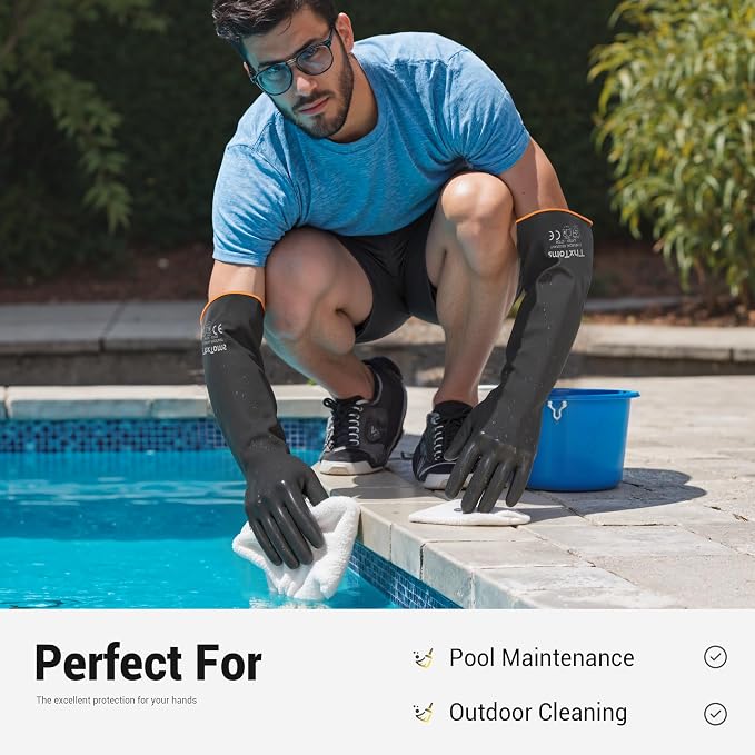 ThxToms Chemical Resistant Gloves, Long Rubber Gloves, Puncture Resistant | - Image 8