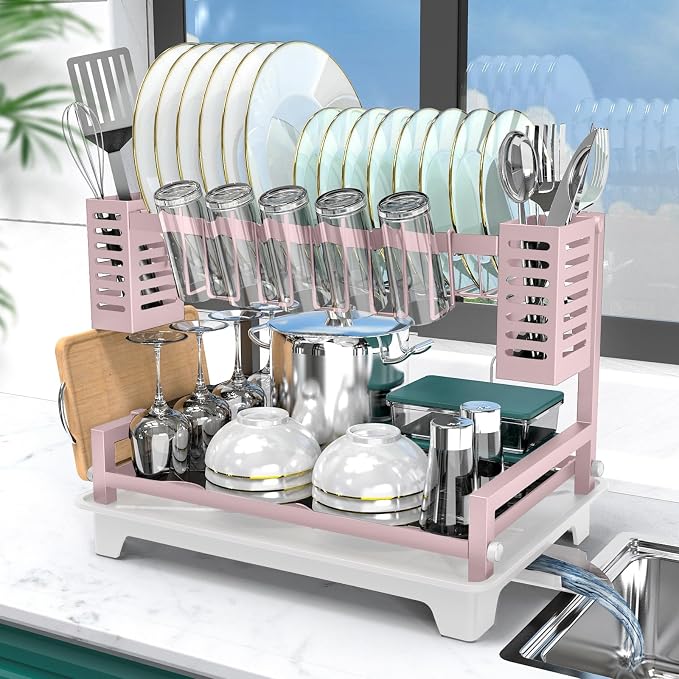 Dish Drying Rack, Rust-Proof 2 Tier Dish Racks by B-Land